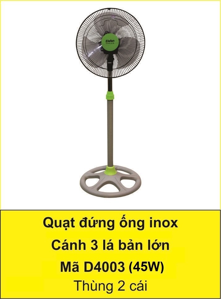 Quạt đứng Elefan ống inox D4003